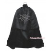 Halloween Sparkle Rhinestone Spider Web Black Satin Cape Coat Costume SH79